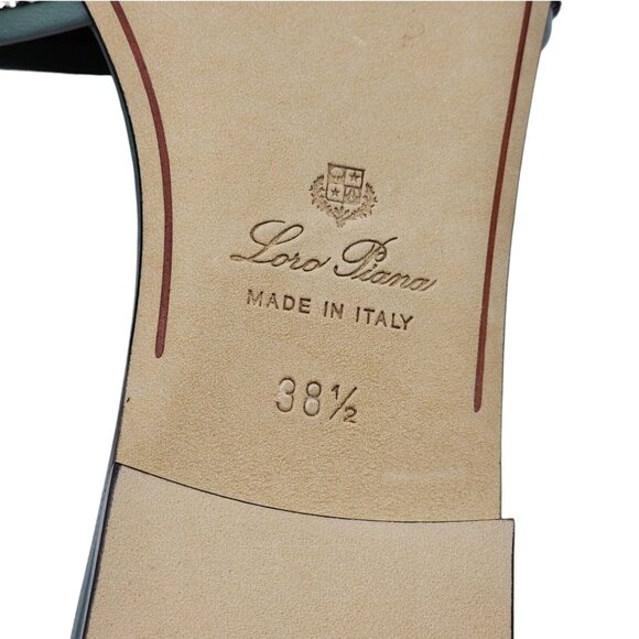 Loro Piana The Suitcase Stripe Sandals in Blue $750 - Picture 15 of 15